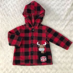 Bon Bebe Buffalo Plaid Light Jacket Hooded Moose